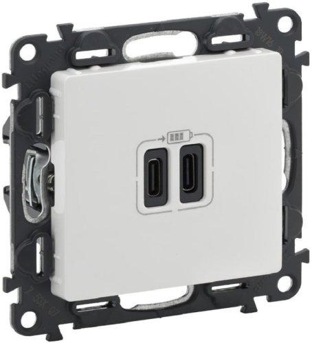 Розетка USB тип C+C без рамки Legrand Valena Life 2-м. 3000мА белый картинка